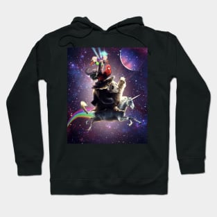 Cat Riding Chicken Turtle Panda Llama Unicorn Hoodie